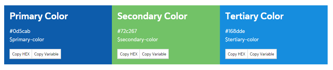 Mercury UI Framework - Brand Colors