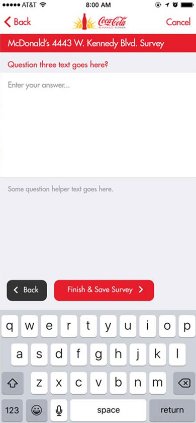 CCBF Shine app question screen