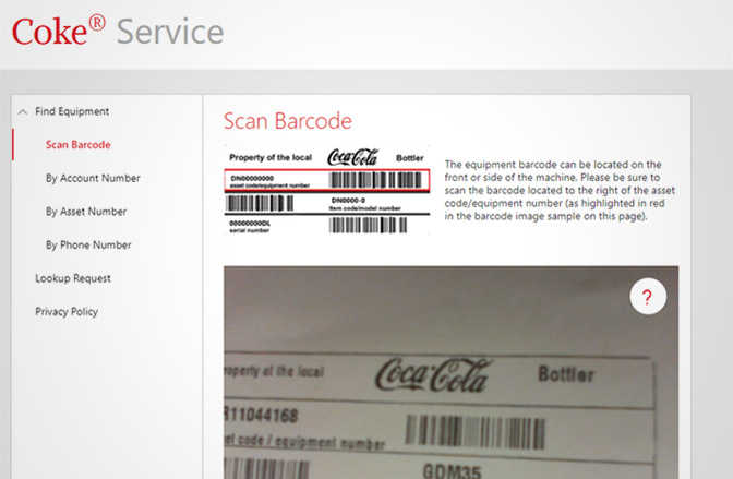Snap of the barcode scan app feature